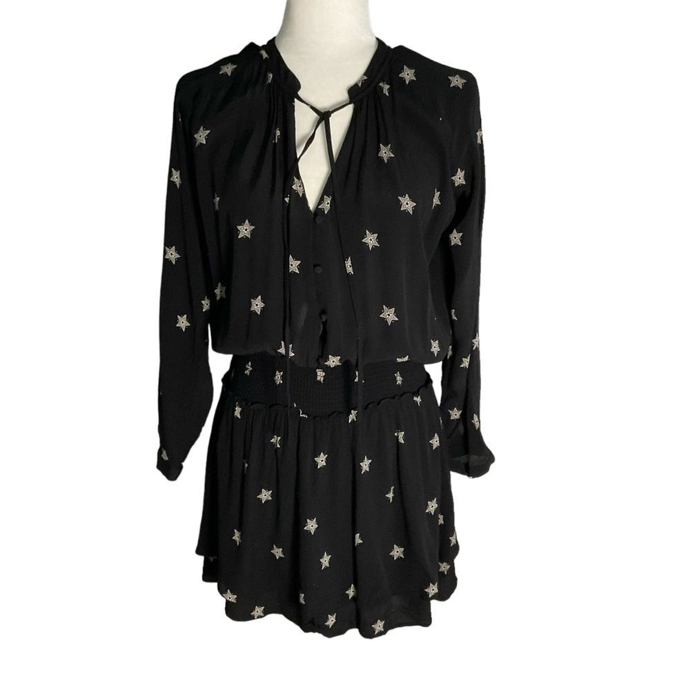 Rails Jasmine Black Rivet Star Rayon Mini Dress Size M